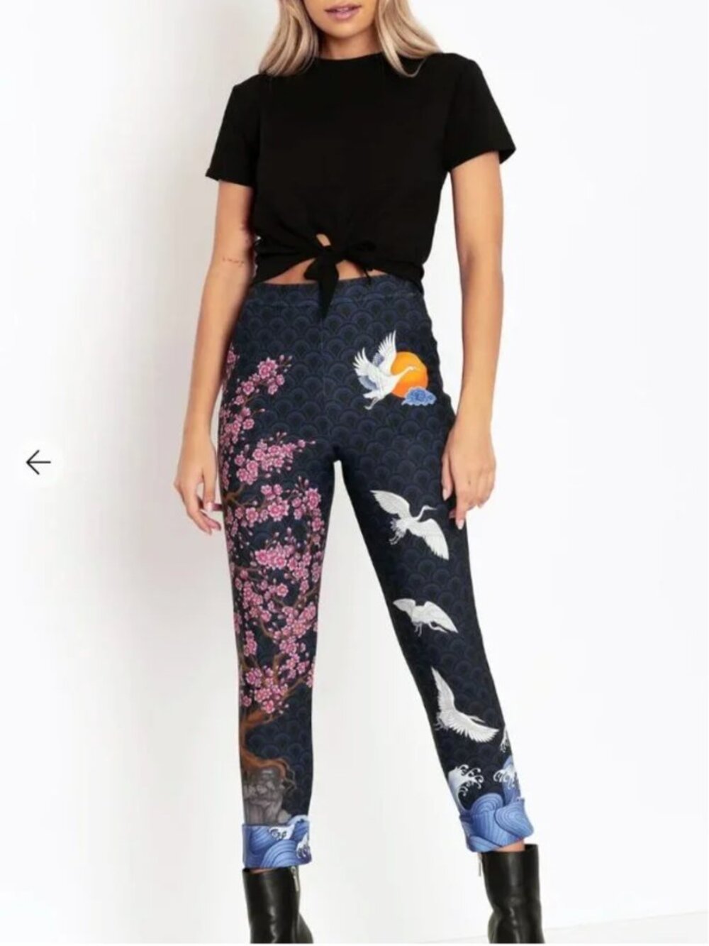 Blackmilk FLIGHT OF TSURU CUFFED PANTS - LIMITED -  Size SMALL